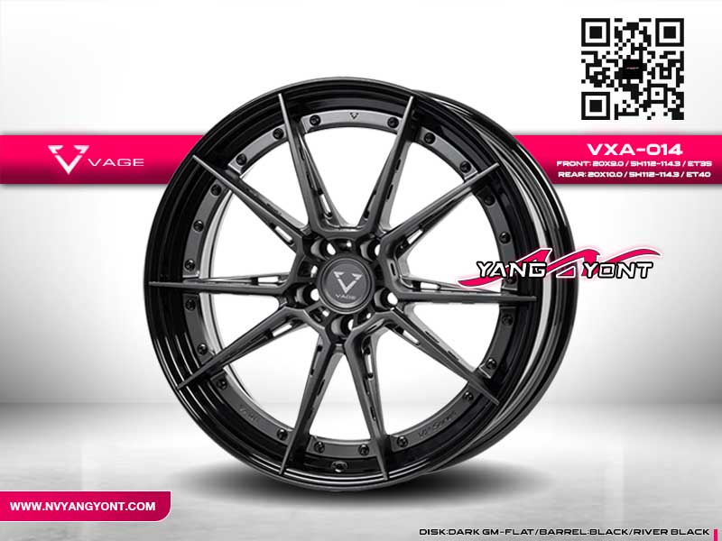 VXA014 | สี DISK:DARKGM-FLAT BARREL/RIVER:BLACK (F/R)