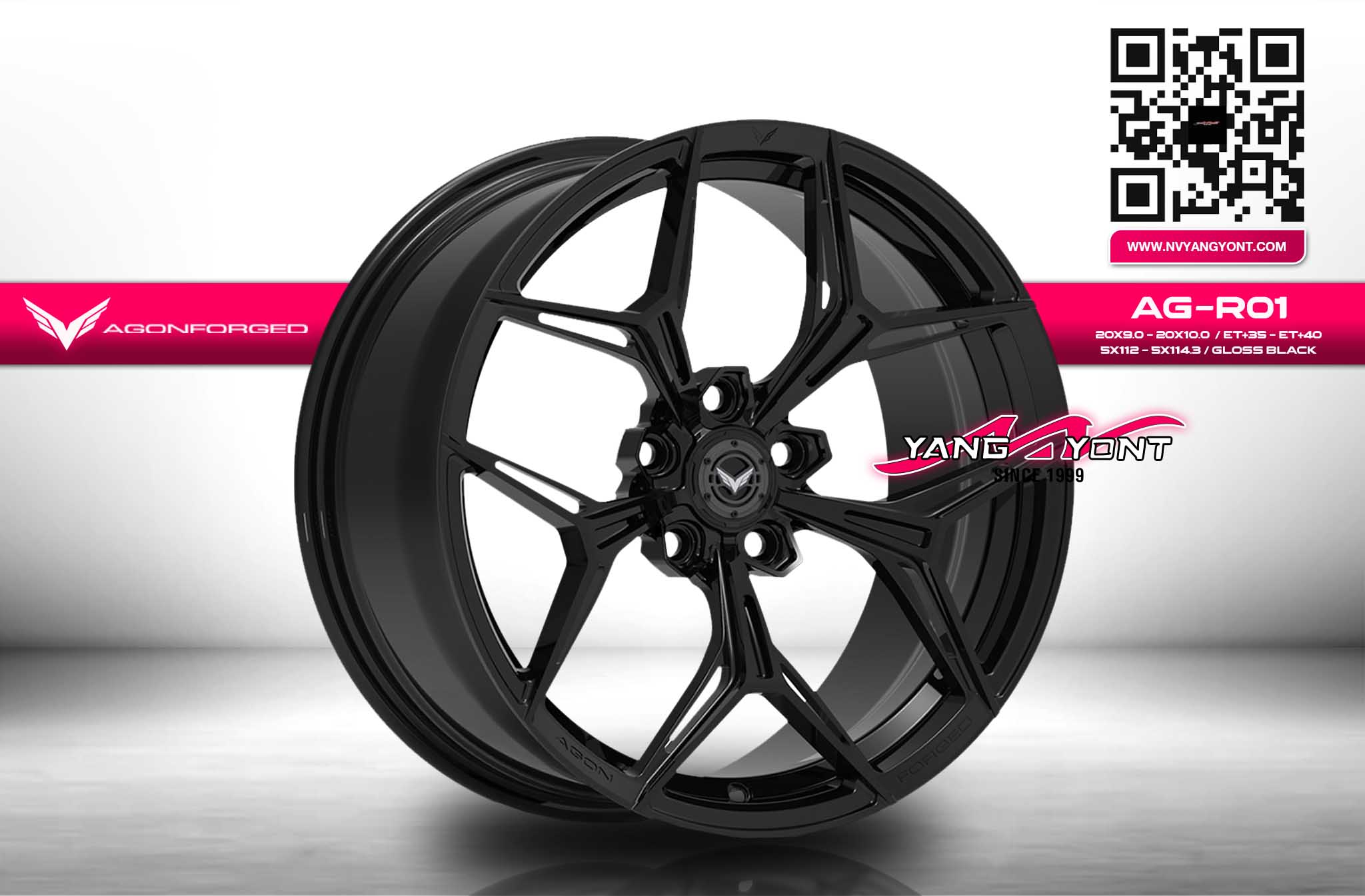 AGR01 | สี Gloss Black (หน้า-หลัง)